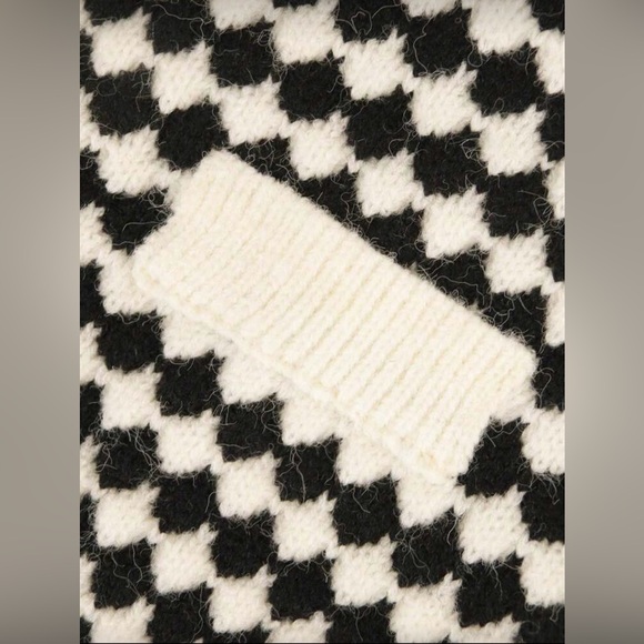 Knit Mix Elegant Knit French Cardigan, Plaid Pattern Pearl Button Front Sweater - Picture 9 of 11